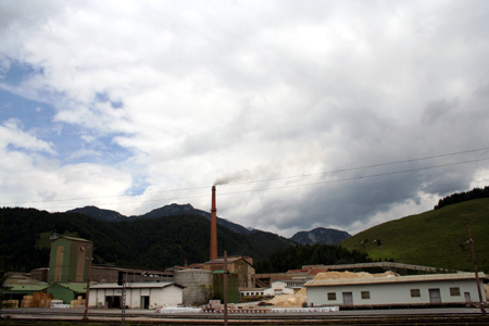 Das 1956 - 1960 errichtete Magnesitwerk in Hochfilzen