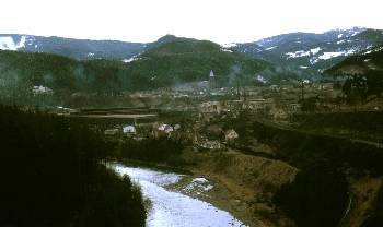 Das Stahlwerk in Judenburg (links der Bildmitte) 1977