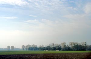 Das Gebiet um Münchendorf heute. Der genaue Standort des Flugfeldes konnte noch nicht 
							lokalisiert werden