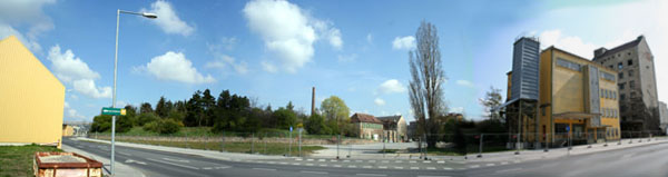 Panorama des Brauerei- und Kellerareals in Schwechat