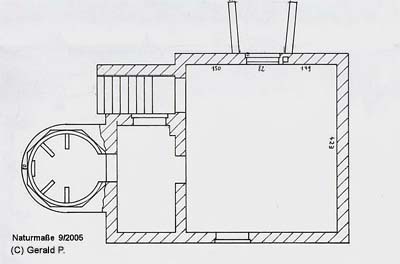 Plan des (baugleichen) Flugbeobachtungsbunkers in Sierndorf