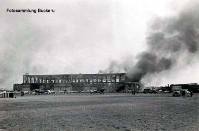 Werk I kurz nach einem amerikanischen Bombenangriff im Jahr 1944